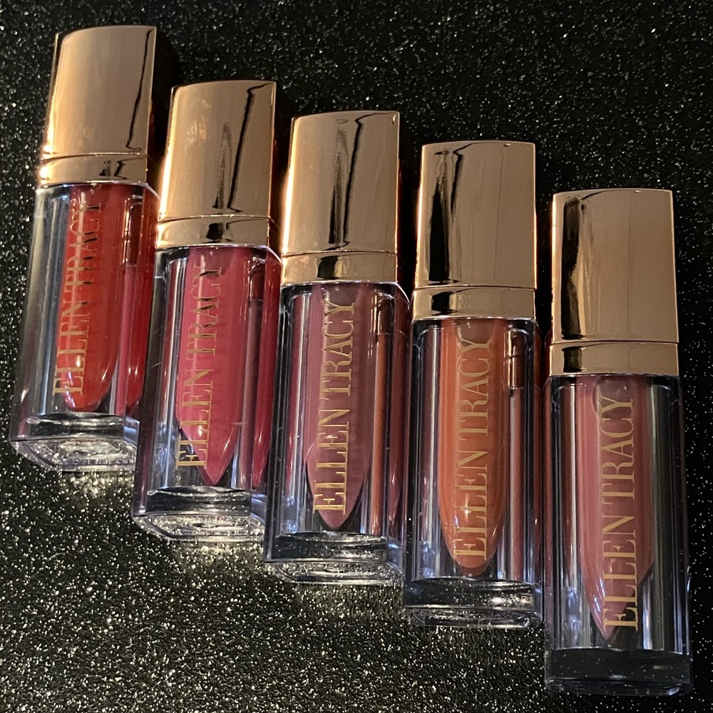 Brand New Ellen Tracy Lip Gloss Set - Vibrant Reds and Subtle Pinks
